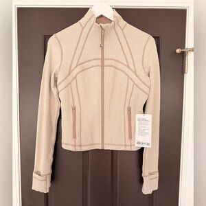 Lululemon Cropped Define Jacket 8 Heathered Herringbone Nutmeg Light Ivory